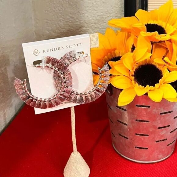 NWT Kendra Scott Purple Eve Hoop Earrings #KSER - Picture 4 of 9